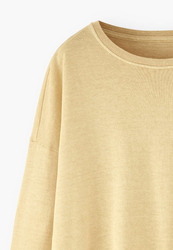 Top mit tief sitzenden Schultern, Warmes Gelb, completeTheLook
