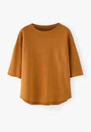 Loopback-T-Shirt, Goldener Honig, webstill