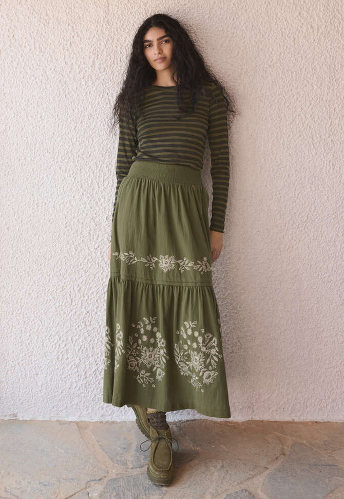 Streifenoberteil, Dunkles Oliv, completeTheLook