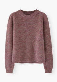 Pullover im Perlmuster, Magenta/Moos, webstill
