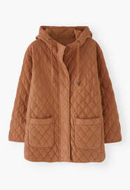 Steppjacke, Zimt, webstill