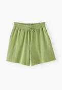 Shorts aus Frottee, Apfel, webstill