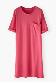 T-Shirt-Kleid, Wassermelonenrosa, webstill
