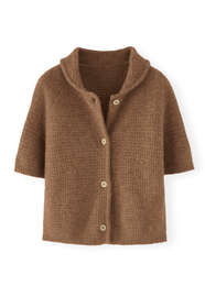 Cardigan mit Waffelmuster, Rehbraun, webstill