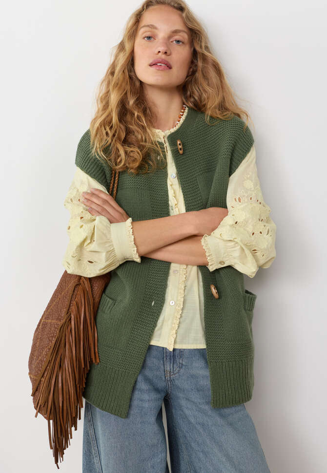 Strickweste, Waldgr&uuml;n, completeTheLook