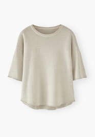 Loopback-T-Shirt, Blasses Grau, webstill