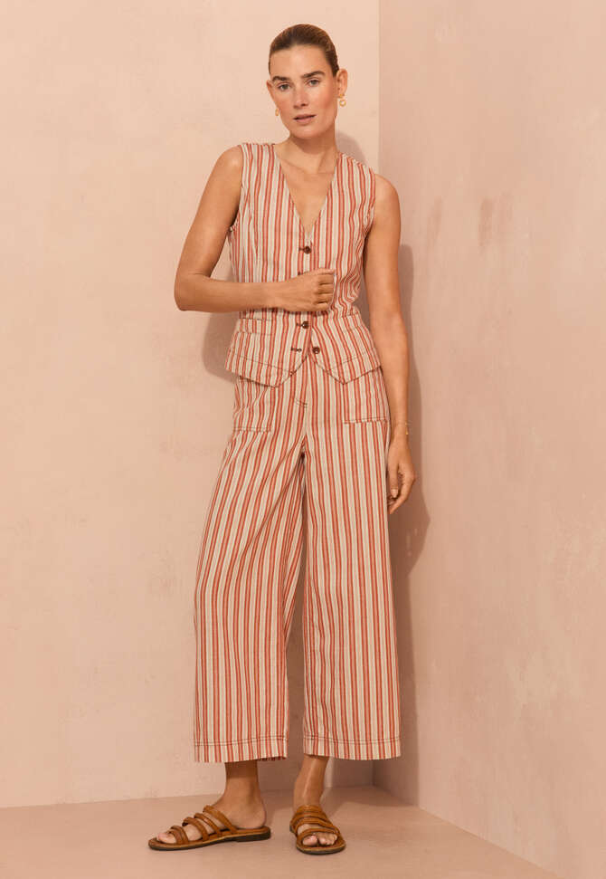 Streifenweste, Orange/Ecru, completeTheLook