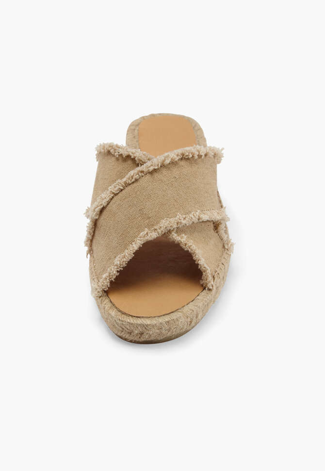 Sandalen mit &uuml;berkreuzten Riemen, Sand, completeTheLook