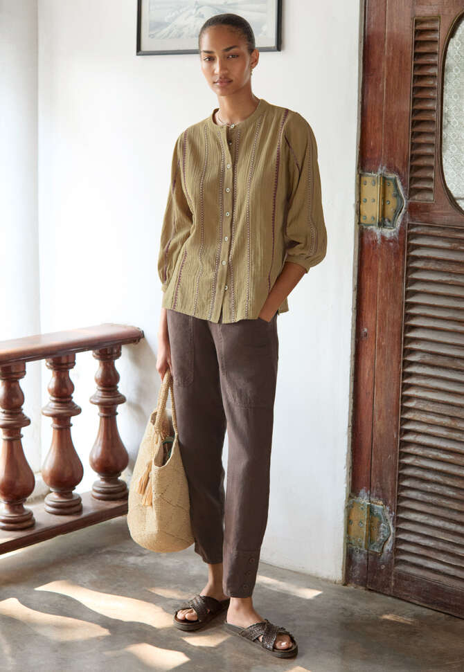 Locker sitzende Bluse, Khaki-Oliv, completeTheLook