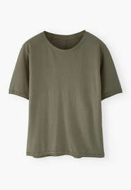 Kastiges T-Shirt, Waldgr&uuml;n, webstill