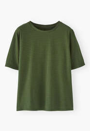 Gestreiftes T-Shirt, Waldgr&uuml;n, webstill
