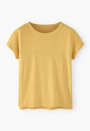 Jersey-T-Shirt, Warmes Gelb, webstill