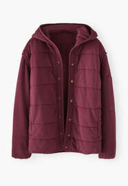 Gesteppte Jacke, Burgunder, webstill