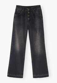Jeans mit ausgelassenem Saum, Gewaschenes Schwarz, webstill