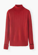 Rollkragenpullover, Rot, webstill