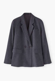 Blazer, Dunkelgrau, webstill