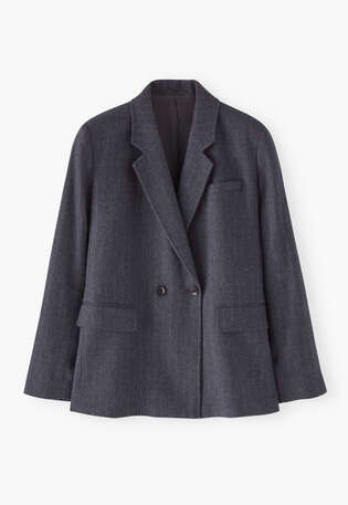 Blazer, Dunkelgrau, webstill