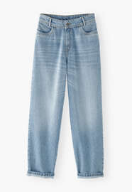 Mom Jeans, Mittlere Waschung, webstill