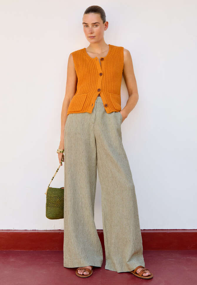 Hose mit weitem Bein, Khaki, completeTheLook