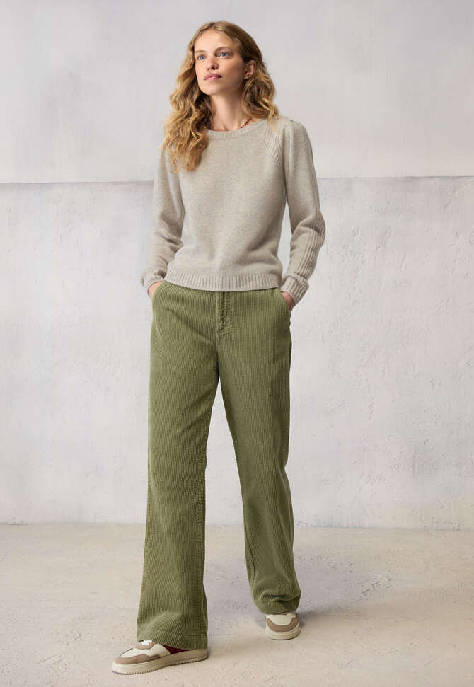 Pullover mit Puff&auml;rmeln, Kiesel, completeTheLook