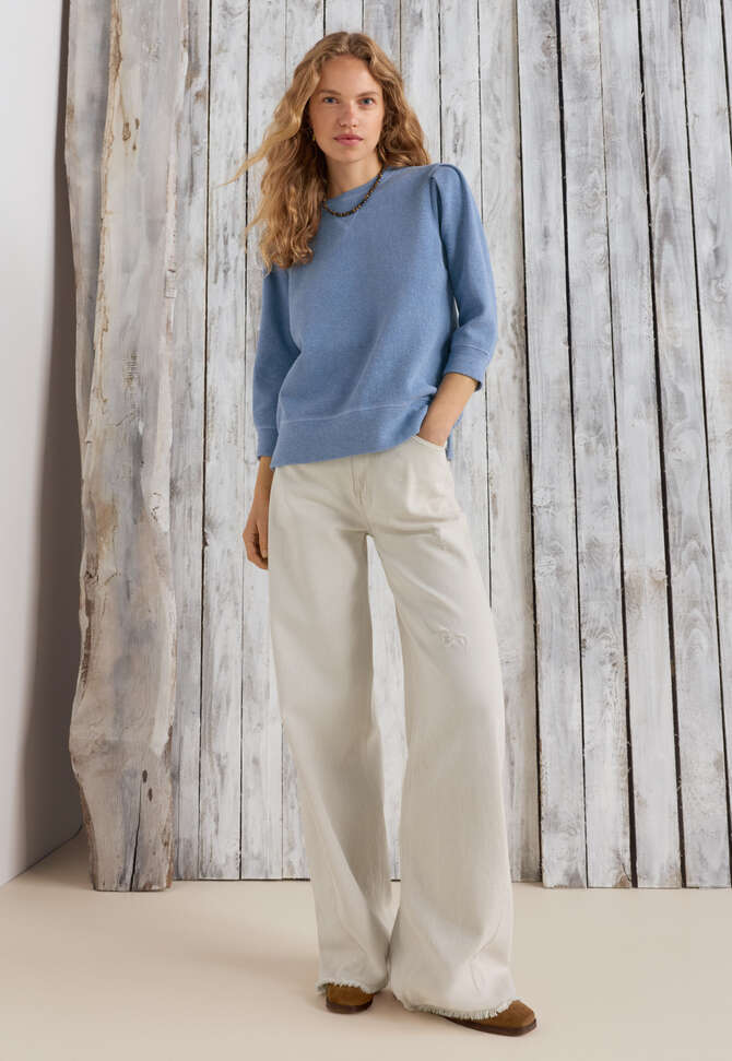 Sweatshirt mit Falten&auml;rmeln, Kornblume, completeTheLook