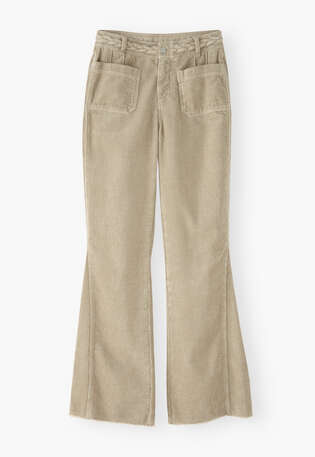 Cordhose mit geflochtenem Detail, Rehbraun, webstill