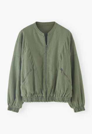 Bomberjacke, Dunkles Salbei, webstill