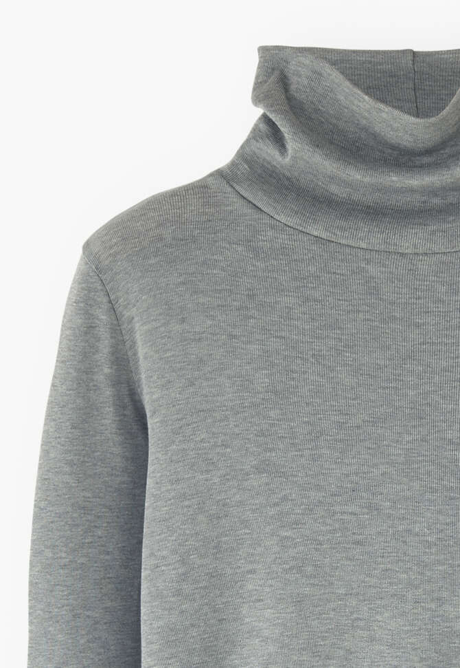 Schmales Top mit hohem Kragen, Entenei, completeTheLook
