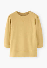 Sweatshirt mit Falten&auml;rmeln, Blasses Gelb, webstill