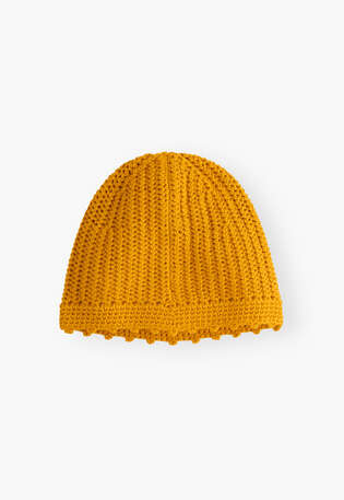 Strickm&uuml;tze, Safran, webstill