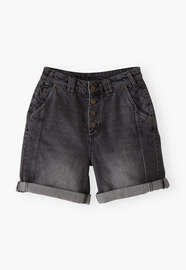 Shorts aus Denim, Kohlschwarz, webstill