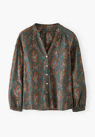 Bluse mit Print, Mitternacht/Rost, webstill