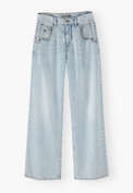 Jeans mit geradem Bein, Blasse Waschung, webstill