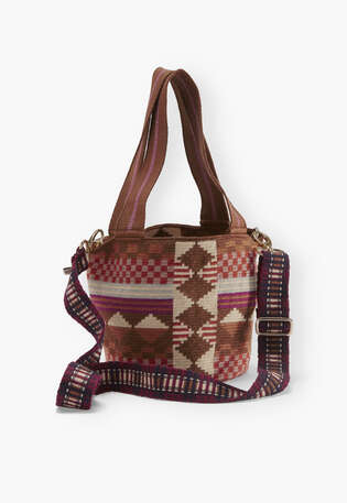 Gewebte Bucket-Bag, Kastanie, webstill