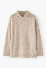 Pullover mit hohem Kragen, Nerz-Twist, webstill