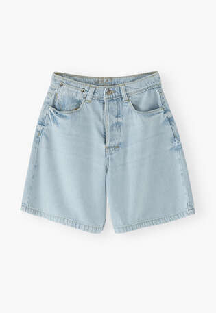 Denim-Shorts, Blasse Waschung, webstill