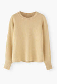 Perlmuster-Pullover, Pastellgelb, webstill